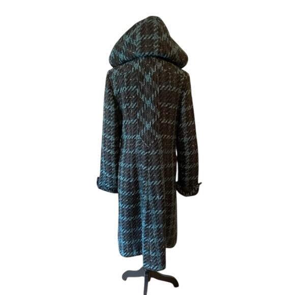 COLE HAAN Turquoise Wool Coat Size 8 - Picture 6 of 11